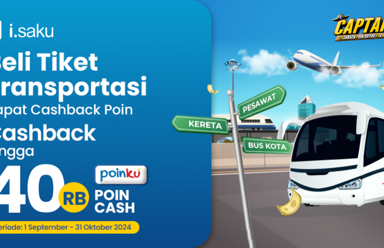 Beli Tiket Transportasi Dapat CASHBACK Poin