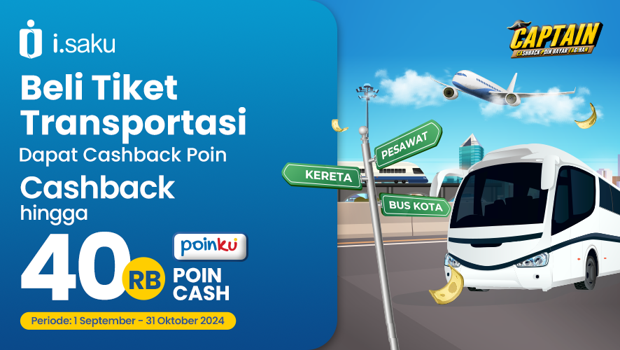 Beli Tiket Transportasi Dapat CASHBACK Poin